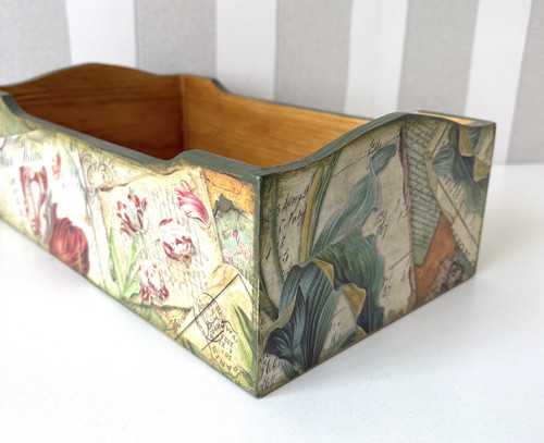 Dřevěný úložný box Vintage Letters — foto 5