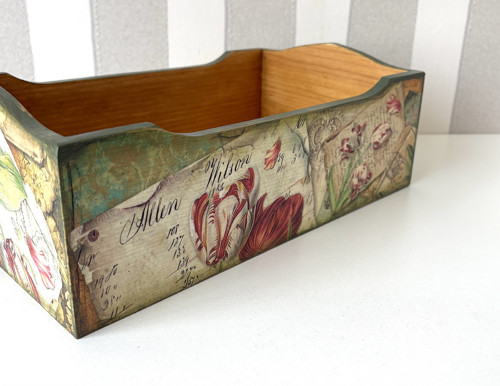 Dřevěný úložný box Vintage Letters — foto 4
