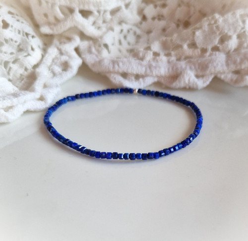 Lapis lazuli*kostičky*Ag*náramek — foto 4
