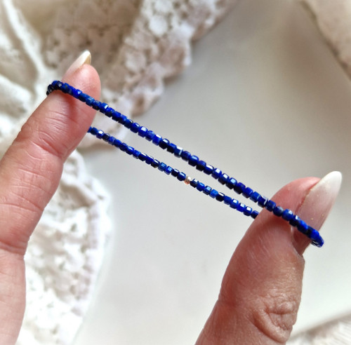 Lapis lazuli*kostičky*Ag*náramek — foto 2