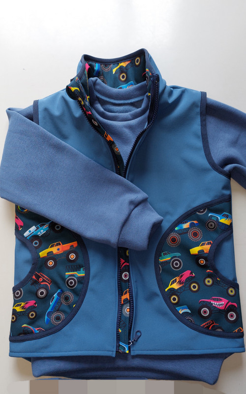 Dětská vesta, softshell indigo v.104 — foto 4