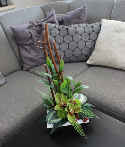 Ikebana s orchidejemi do zelena — foto 6