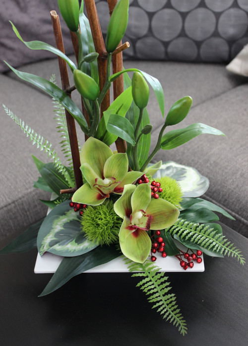 Ikebana s orchidejemi do zelena — foto 4