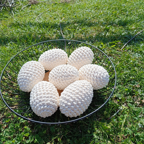 Háčkovaná vajíčka - smetanová velká — foto 2