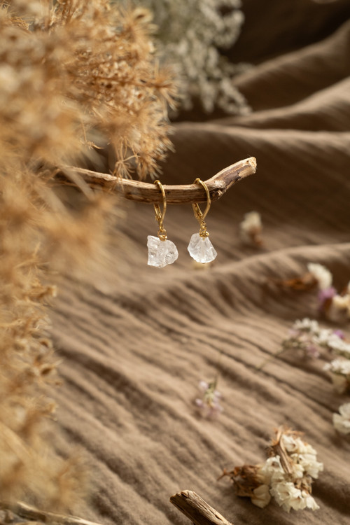 Surový křišťál - visací náušnice — foto 4