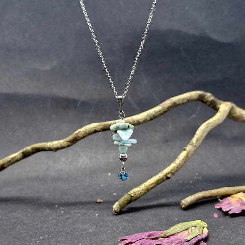 "Bela" Náhrdelník (chirurgická ocel, larimar) — foto 3