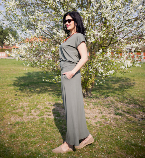Dlouhá sukně khaki — foto 3