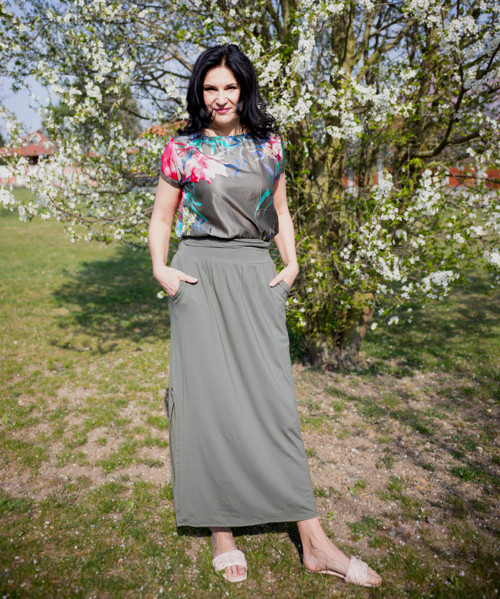 Dlouhá sukně khaki — foto 4