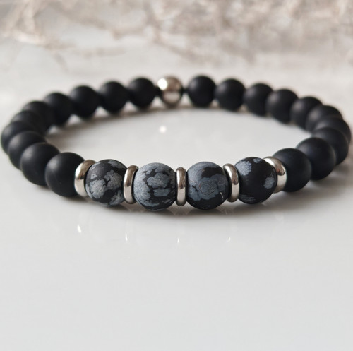 Náramek onyx a obsidián — foto 2