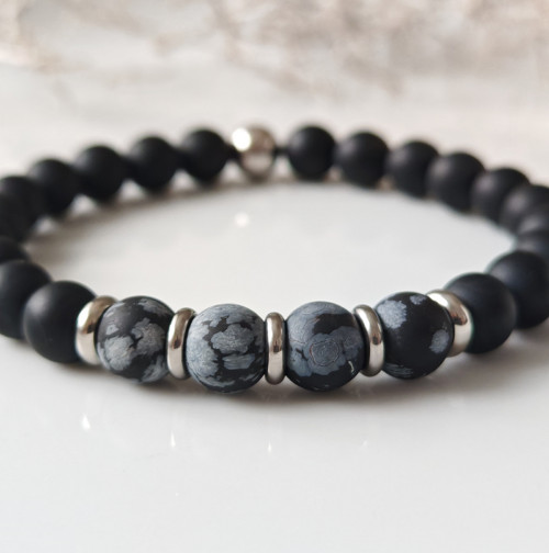Náramek onyx a obsidián — foto 4