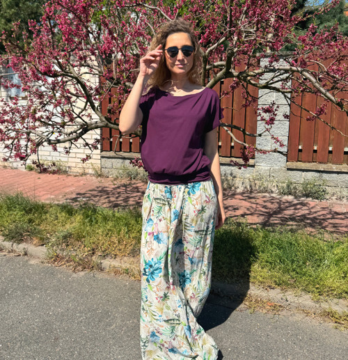 Volný top s pasem borůvka — foto 6