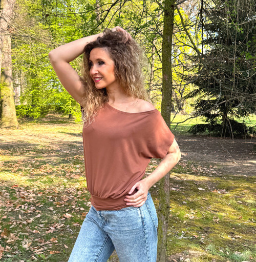 Volný top s pasem měděný — foto 4
