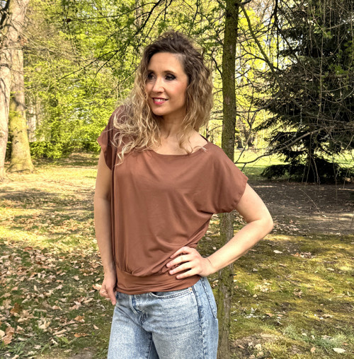 Volný top s pasem měděný — foto 5