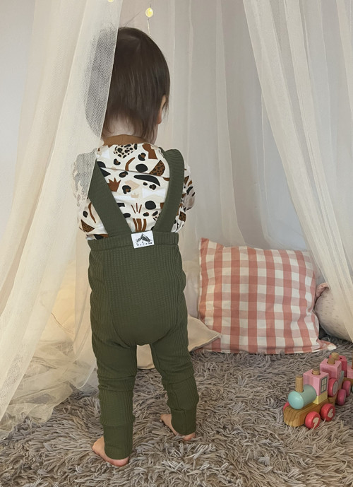 Vaflové tepláčky - Forest green — foto 5