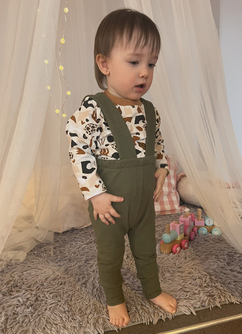 Vaflové tepláčky - Forest green — foto 4
