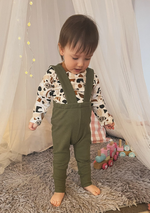 Vaflové tepláčky - Forest green — foto 2