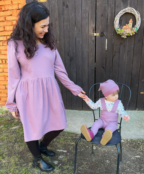 Vaflové tepláčky - TMAVÁ RŮŽ — foto 2