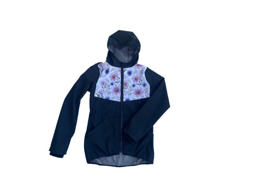 Softshell bunda DÁMSKÁ JARNÍ černá Kvítky — foto 4