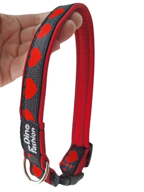 Obojek se srdíčky softshell (max. délka 35 cm) — foto 3