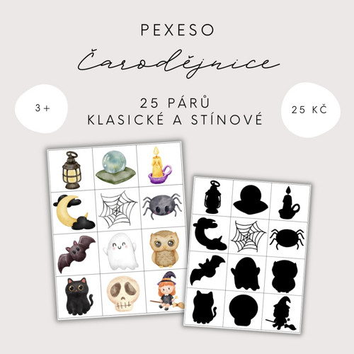 Pexeso - Čarodějnice (PDF - tisk) — foto 2