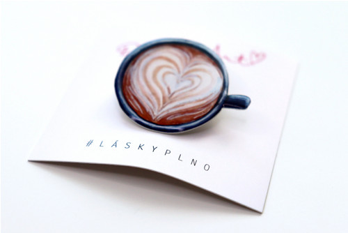 Latté art - designová brož — foto 2