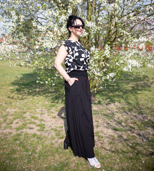 Kalhotová sukně dlouhá černá — foto 2