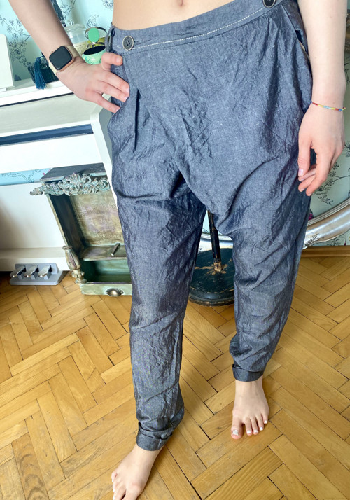 Kalhoty designové, lněné — foto 2