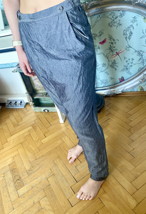 Kalhoty designové, lněné — foto 3