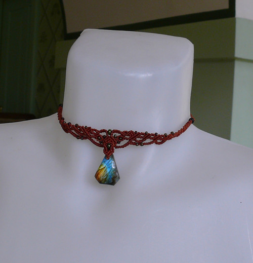 Macramé Choker s Labradoritem — foto 5