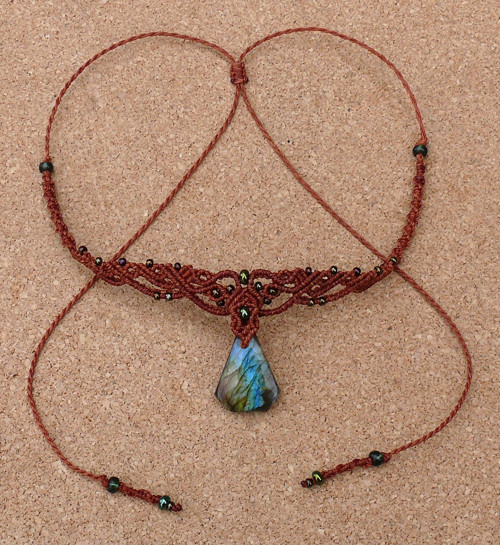 Macramé Choker s Labradoritem — foto 4