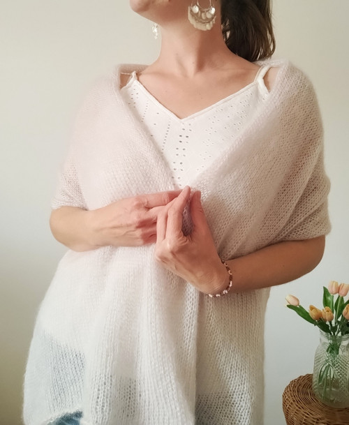 Křídový pléd mohér/hedvábí — foto 6
