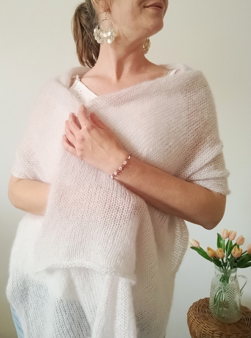 Křídový pléd mohér/hedvábí — foto 2