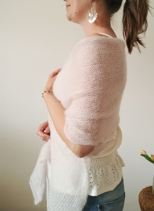 Křídový pléd mohér/hedvábí — foto 4