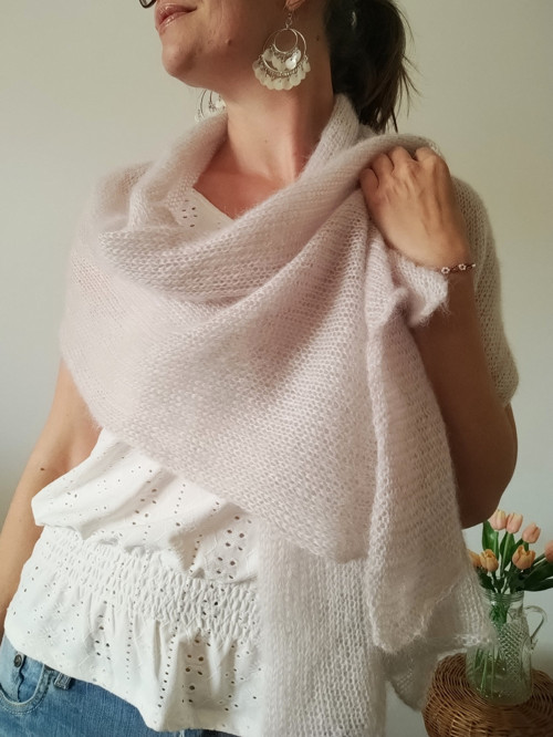 Křídový pléd mohér/hedvábí — foto 5