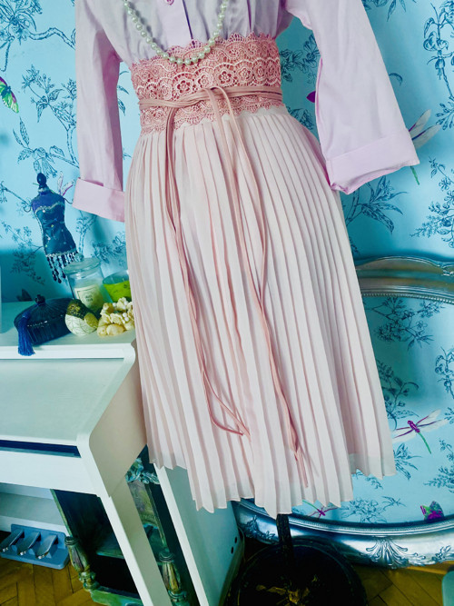 Sukně plisé powder pink — foto 2
