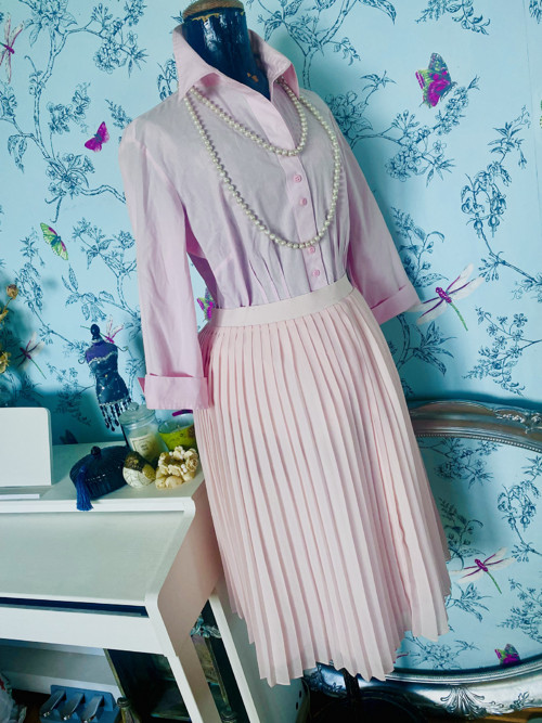 Sukně plisé powder pink — foto 4