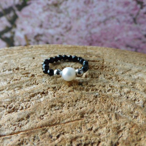 Prstýnek - černá spinel — foto 3