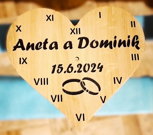 Dubové hodiny, průměr 30 cm — foto 3
