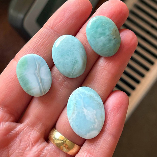 Larimar kabošon ovál / A-3058 — foto 4