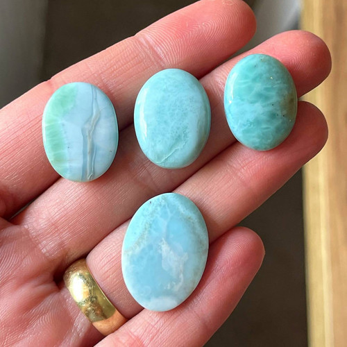 Larimar kabošon ovál / A-3058 — foto 3