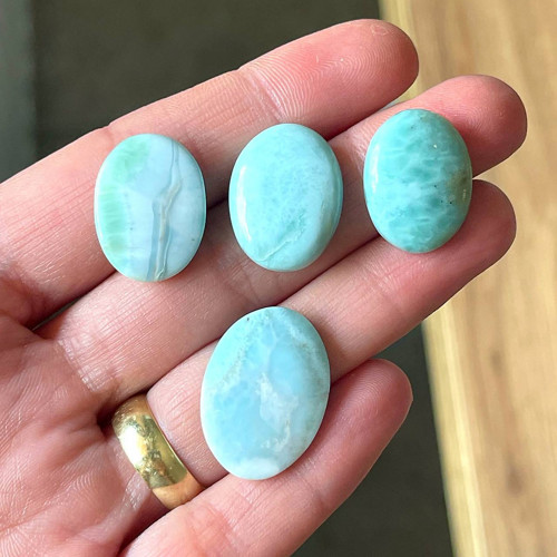 Larimar kabošon ovál / A-3058 — foto 5