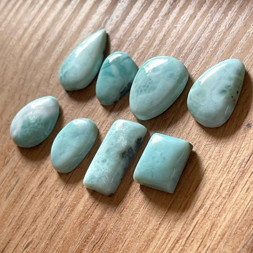 Larimar kabošon mix tvarů / A-3057 — foto 3