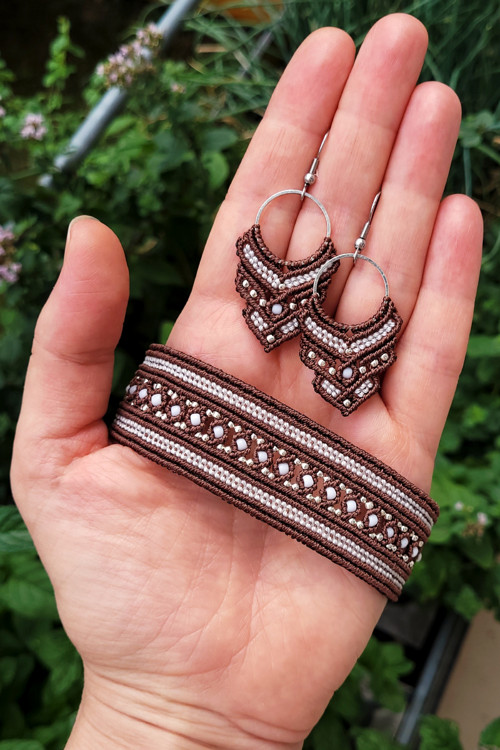 Macramé sada - hnědobílá — foto 2
