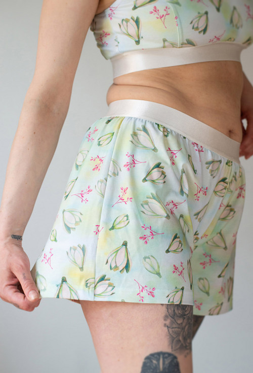 Shorts Green Flowers bio — foto 3