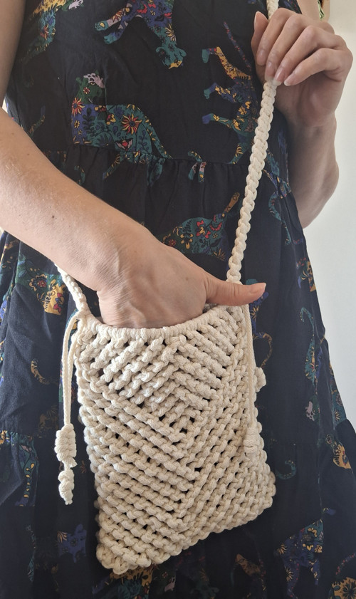 Boho kabelka Mini/Minimal krémová — foto 5