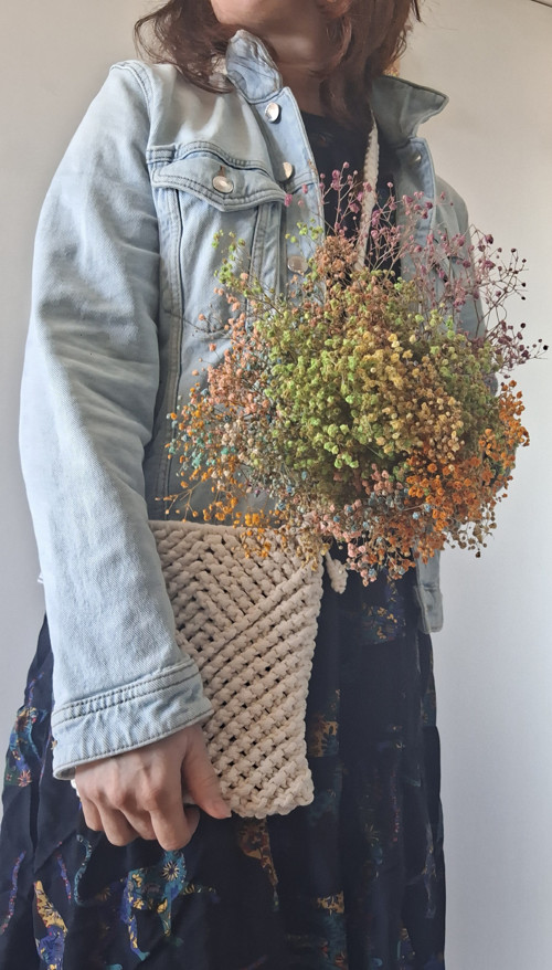 Boho kabelka Mini/Minimal krémová — foto 4