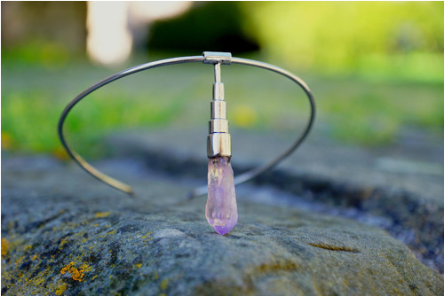 Nerezový náhrdelník.... " Purple ". — foto 5