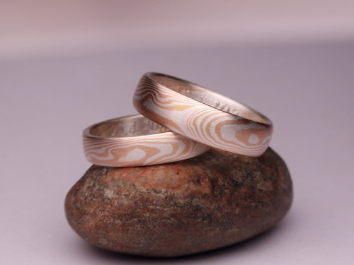 Mokume gane prsteny „Classic Red“(pár) — foto 4