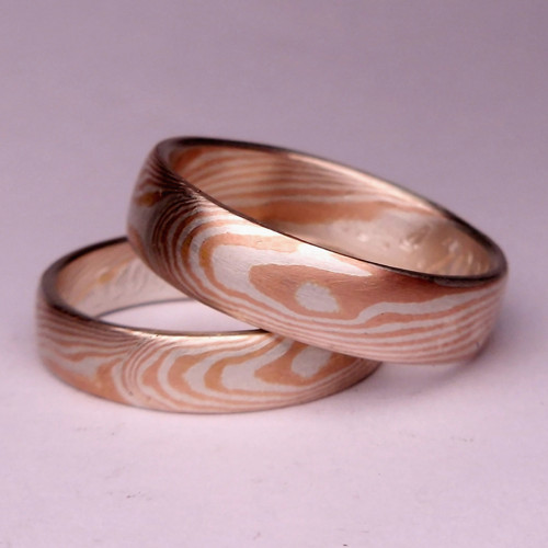 Mokume gane prsteny „Classic Red“(pár) — foto 2