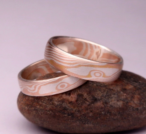 Mokume gane prsteny „Classic Red“(pár) — foto 3